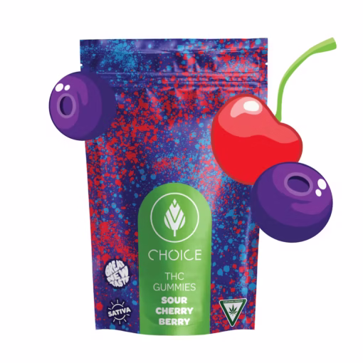 Choice Chews - Super Sour Cherry Berry Gummies (Sativa) - 100mg